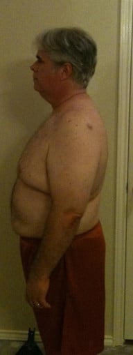 A picture of a 5'7" male showing a snapshot of 250 pounds at a height of 5'7