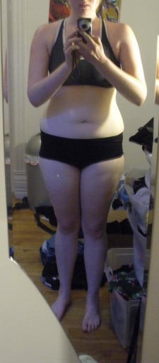 A before and after photo of a 5'11" female showing a snapshot of 180 pounds at a height of 5'11
