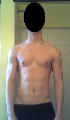Before and After 28 lbs Muscle Gain 5 foot 9 Male 130 lbs to 158 lbs