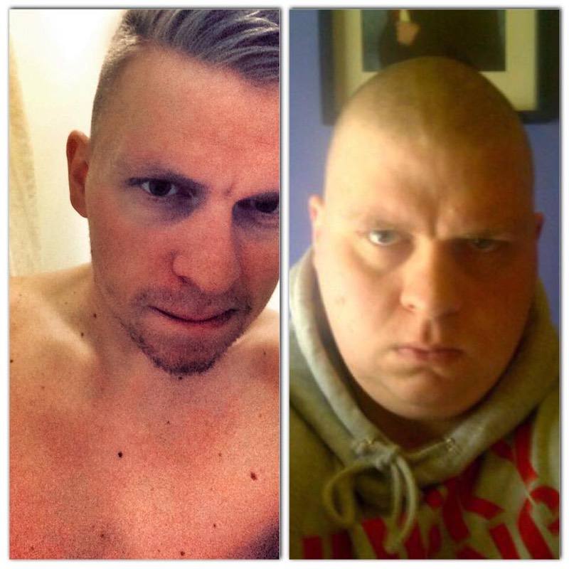 Before and After 127 lbs Weight Loss 5 foot 10 Male 327 lbs to 200 lbs