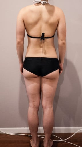 A photo of a 5'1" woman showing a snapshot of 117 pounds at a height of 5'1