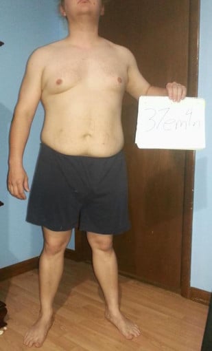 A progress pic of a 5'5" man showing a snapshot of 190 pounds at a height of 5'5