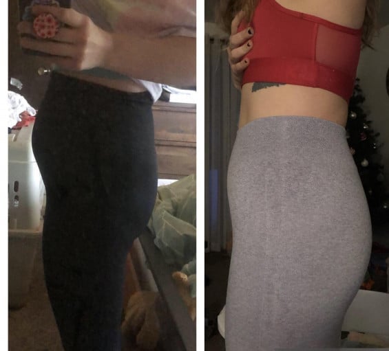 10 lbs Fat Loss Before and After 5 feet 7 Female 169 lbs to 159 lbs