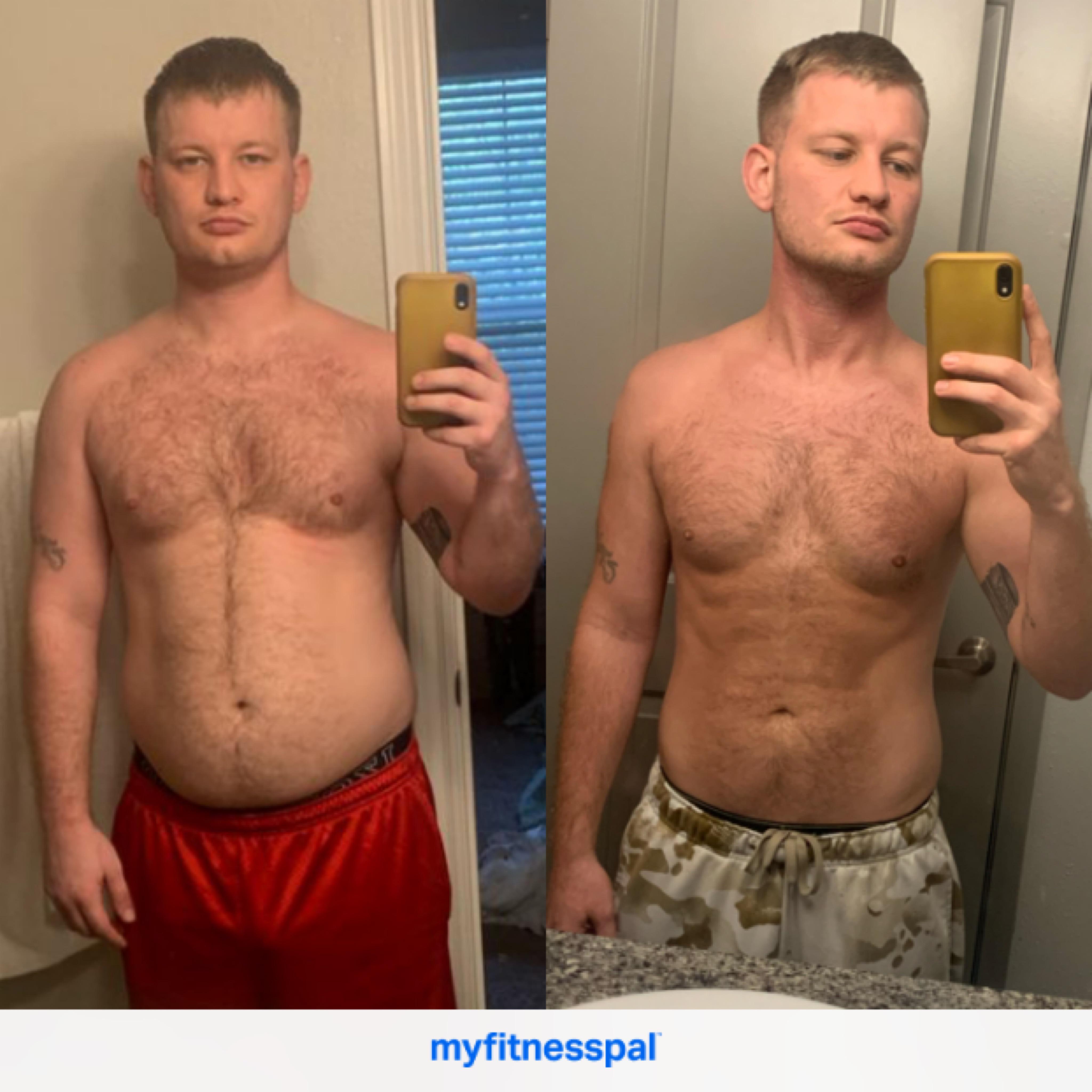 Progress Pics of 40 lbs Fat Loss 5 feet 10 Male 205 lbs to 165 lbs