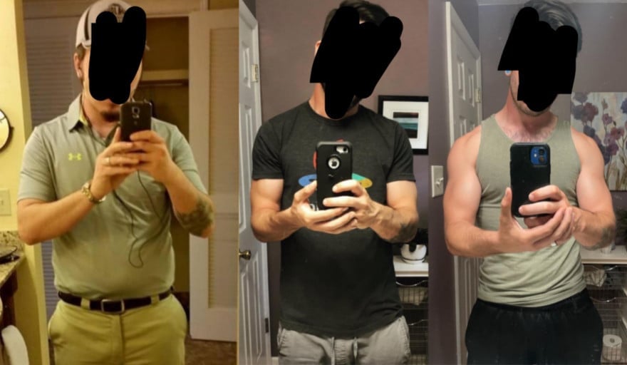 18 lbs Fat Loss Before and After 5 feet 11 Male 195 lbs to 177 lbs