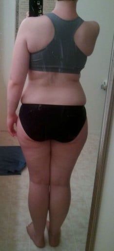 A before and after photo of a 5'6" female showing a snapshot of 170 pounds at a height of 5'6