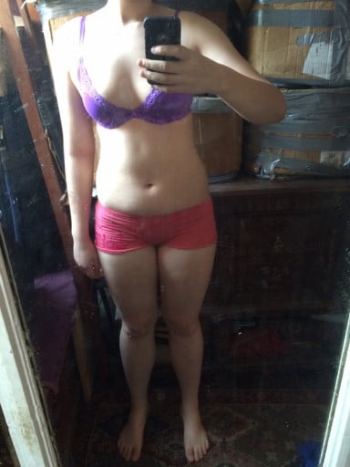 A picture of a 5'11" female showing a weight reduction from 200 pounds to 147 pounds. A net loss of 53 pounds.