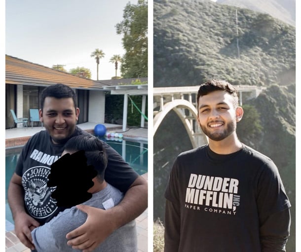 6 foot 2 Male Before and After 125 lbs Weight Loss 350 lbs to 225 lbs