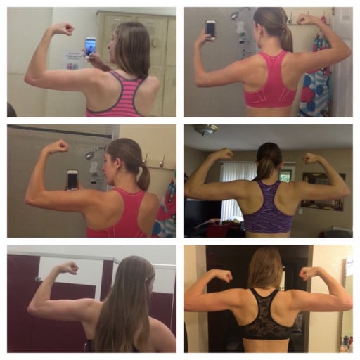 Progress Pics of 3 lbs Muscle Gain 6 feet 1 Female 148 lbs to 151 lbs