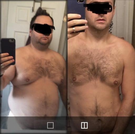 5'7 Male 78 lbs Weight Loss Before and After 247 lbs to 169 lbs