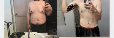 Before and After 80 lbs Fat Loss 5 feet 10 Male 260 lbs to 180 lbs