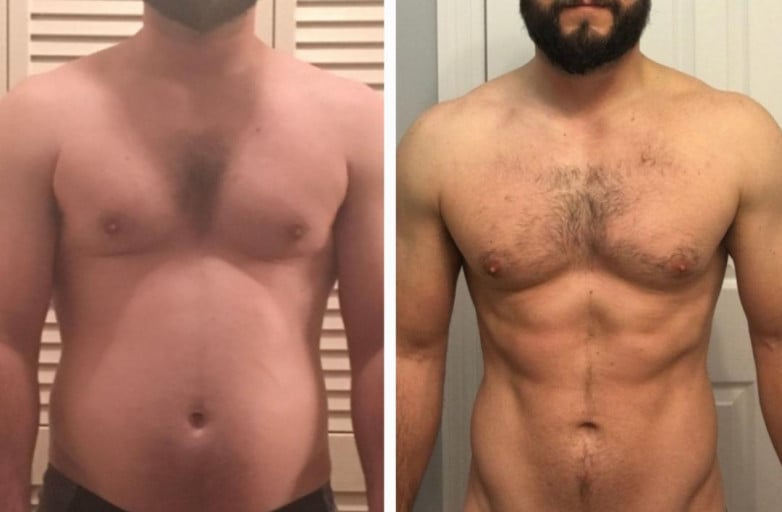 5 feet 7 Male 19 lbs Fat Loss Before and After 204 lbs to 185 lbs