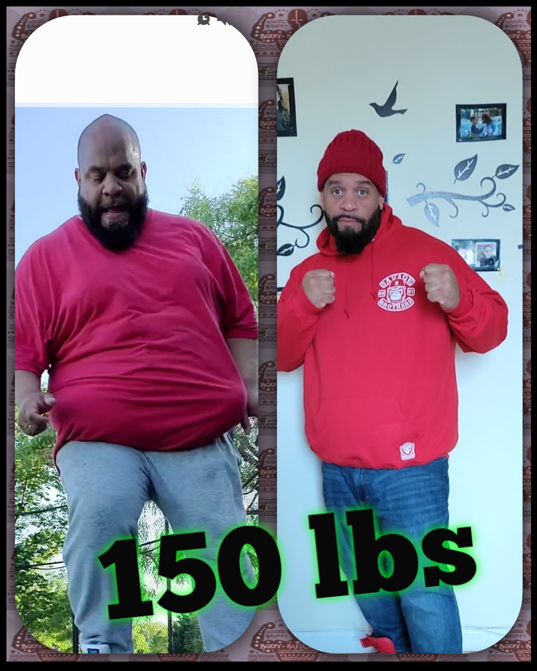5 foot 11 Male Before and After 150 lbs Weight Loss 444 lbs to 294 lbs