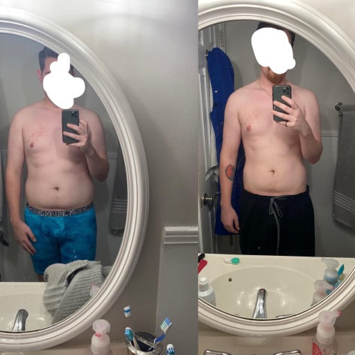 7 lbs Fat Loss Before and After 6 foot Male 200 lbs to 193 lbs