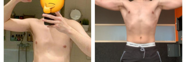 6 foot 1 Male Before and After 22 lbs Muscle Gain 154 lbs to 176 lbs