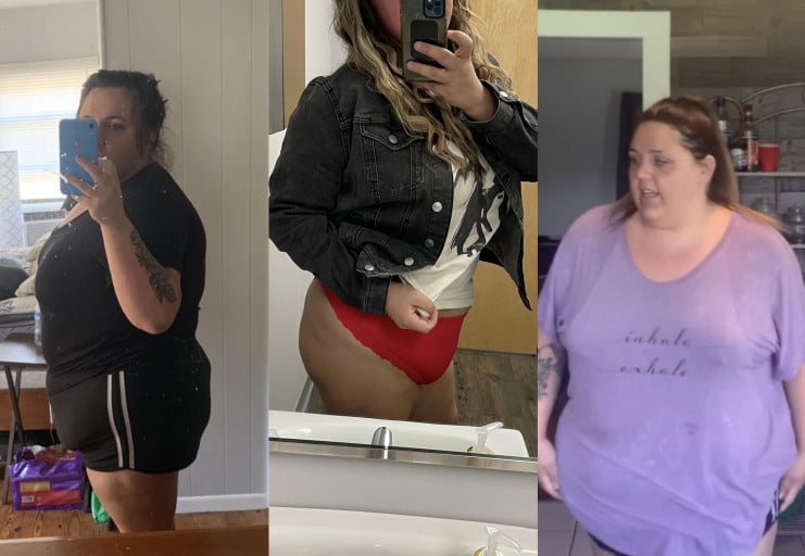 Before and After 285 lbs Weight Loss 5'4 Female 305 lbs to 20 lbs