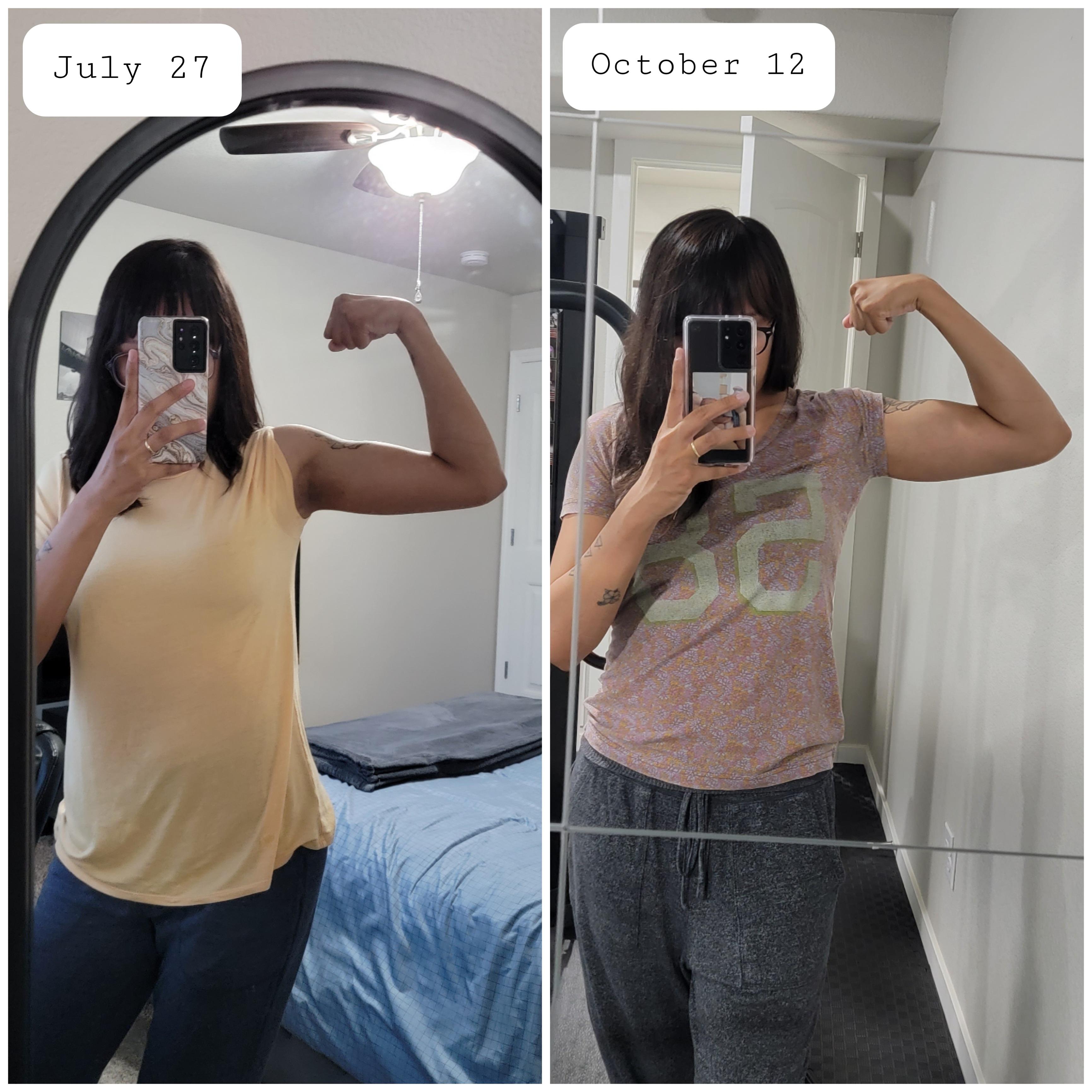 5 feet 7 Female Progress Pics of 7 lbs Muscle Gain 130 lbs to 137 lbs