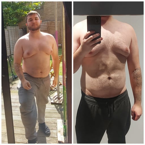 44 lbs Weight Loss Before and After 5 foot 10 Male 248 lbs to 204 lbs