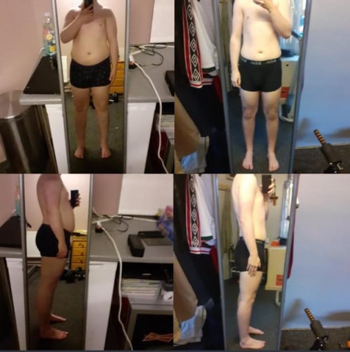 5'9 Male Before and After 51 lbs Weight Loss 221 lbs to 170 lbs