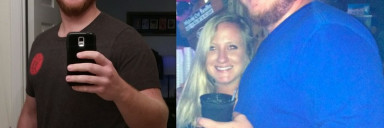 6 foot 4 Male Before and After 80 lbs Fat Loss 330 lbs to 250 lbs