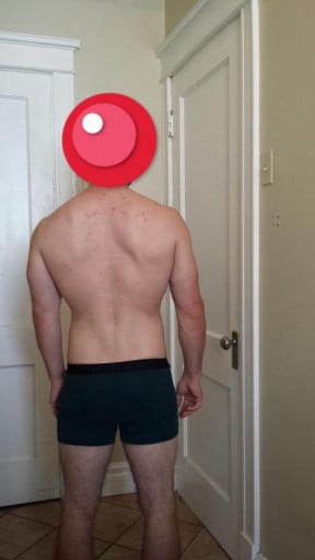 A progress pic of a 5'7" man showing a snapshot of 166 pounds at a height of 5'7