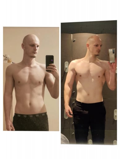 Progress Pics of 17 lbs Muscle Gain 6 foot 2 Male 172 lbs to 189 lbs