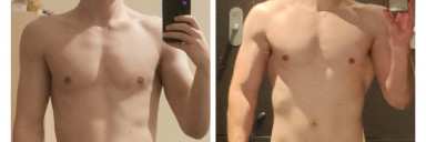 Before and After 17 lbs Weight Gain 6 feet 2 Male 172 lbs to 189 lbs