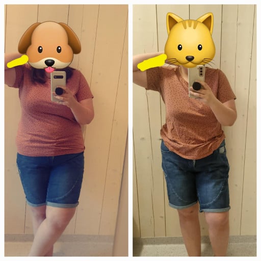 5'4 Female Before and After 40 lbs Weight Loss 240 lbs to 200 lbs