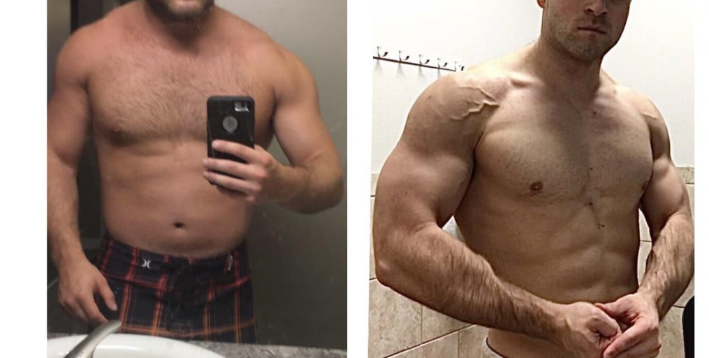 5'9 Male Before and After 30 lbs Fat Loss 200 lbs to 170 lbs