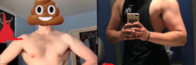 6 foot 4 Male Before and After 47 lbs Muscle Gain 169 lbs to 216 lbs