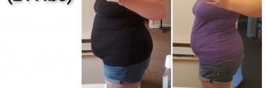 48 lbs Fat Loss Before and After 5'4 Female 265 lbs to 217 lbs
