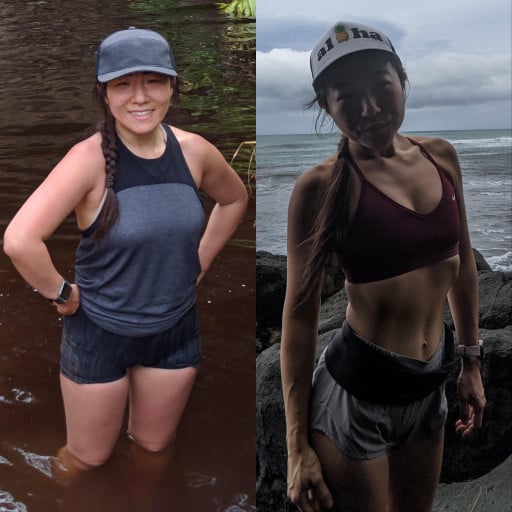 5 feet 3 Female Before and After 16 lbs Weight Loss 140 lbs to 124 lbs