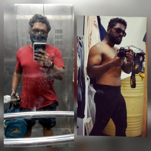 5'4 Male Before and After 32 lbs Weight Loss 192 lbs to 160 lbs