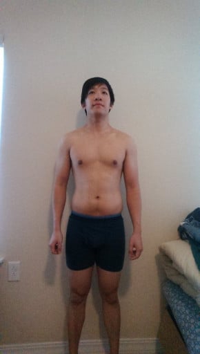 A picture of a 5'7" male showing a snapshot of 145 pounds at a height of 5'7