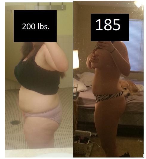 Progress Pics of 15 lbs Weight Loss 5 foot 5 Female 200 lbs to 185 lbs