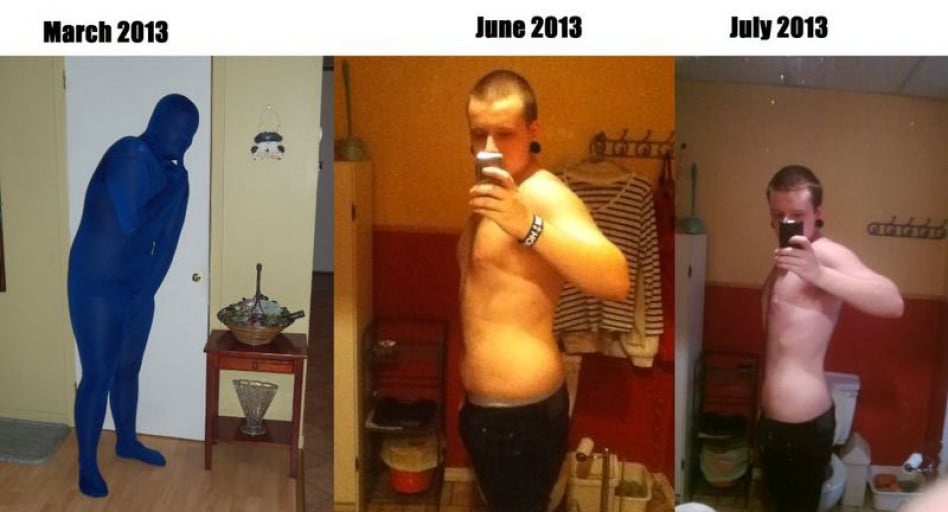 A picture of a 5'10" male showing a weight loss from 240 pounds to 189 pounds. A respectable loss of 51 pounds.