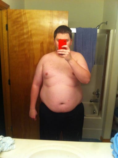 6 foot Male Before and After 56 lbs Fat Loss 305 lbs to 249 lbs
