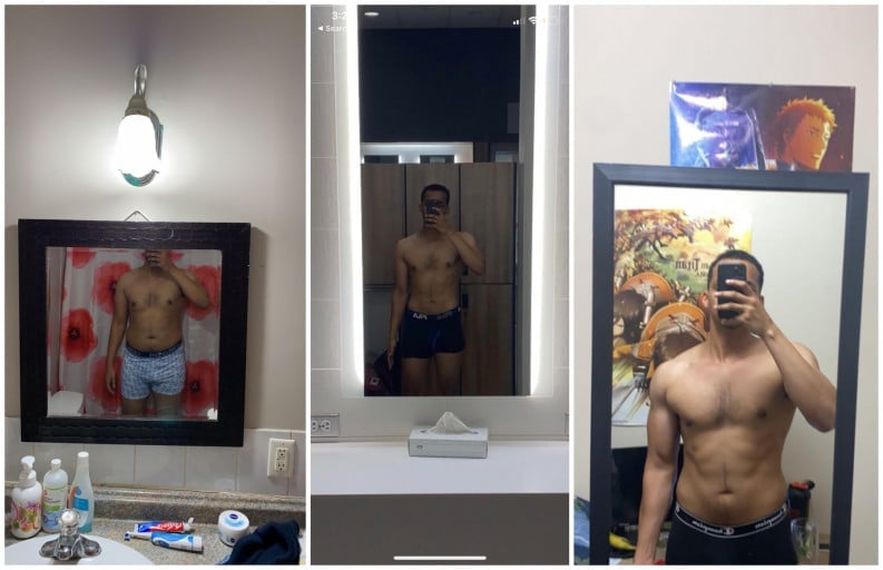 6'1 Male 34 lbs Weight Loss Before and After 220 lbs to 186 lbs