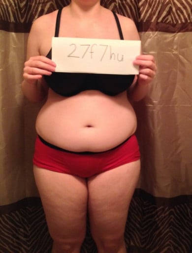 A picture of a 5'7" female showing a snapshot of 177 pounds at a height of 5'7