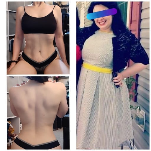 5 foot 3 Female Before and After 126 lbs Weight Loss 252 lbs to 126 lbs