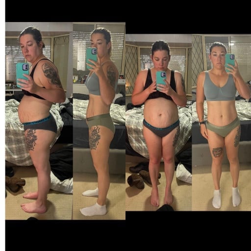 5'5 Female Progress Pics of 28 lbs Fat Loss 176 lbs to 148 lbs