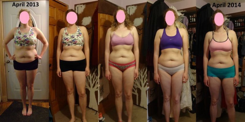 A progress pic of a 6'1" woman showing a weight cut from 217 pounds to 182 pounds. A net loss of 35 pounds.