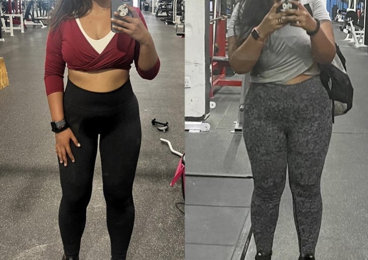 Progress Pics of 44 lbs Fat Loss 5 feet 4 Female 189 lbs to 145 lbs