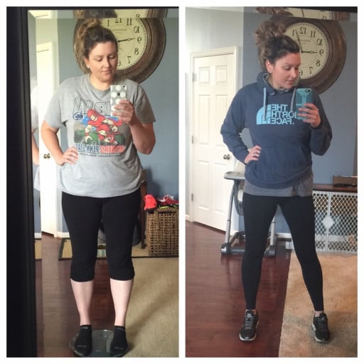 A picture of a 6'0" female showing a weight loss from 231 pounds to 180 pounds. A respectable loss of 51 pounds.