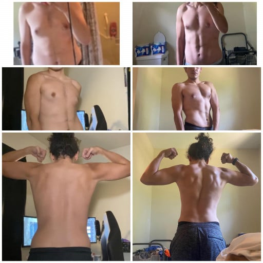 Before and After 37 lbs Weight Loss 5'10 Male 215 lbs to 178 lbs