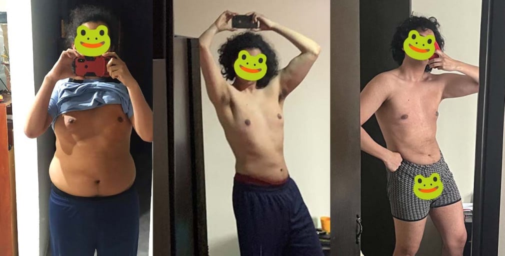 45 lbs Fat Loss Before and After 5 feet 10 Male 203 lbs to 158 lbs
