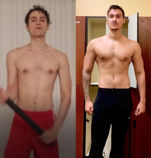 6'2 Male 30 lbs Weight Gain Before and After 155 lbs to 185 lbs