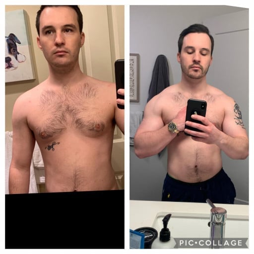 5 foot 7 Male Before and After 15 lbs Weight Gain 145 lbs to 160 lbs