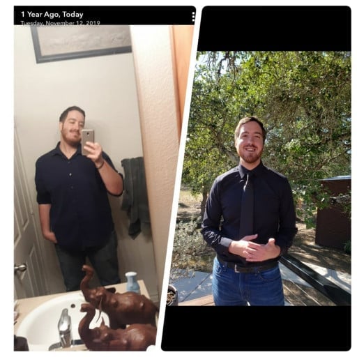 6 foot 3 Male 70 lbs Fat Loss Before and After 280 lbs to 210 lbs