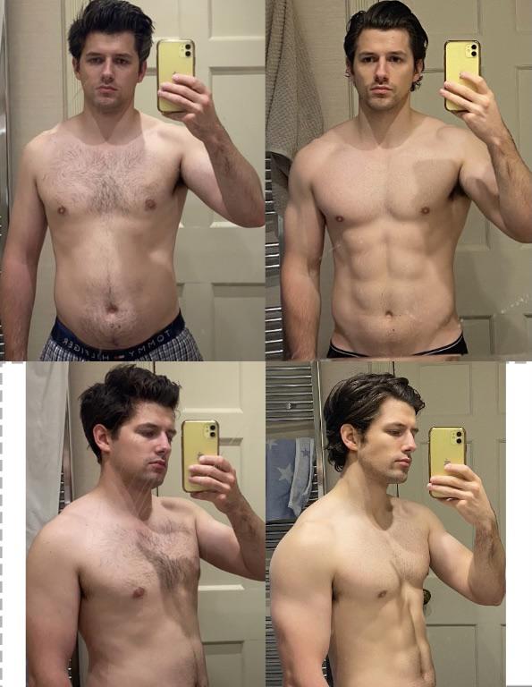 27 lbs Weight Loss Before and After 6 foot Male 187 lbs to 160 lbs